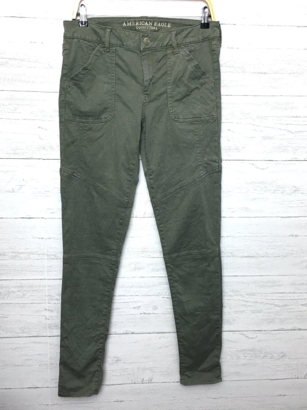American Eagle Outfitters Green Jeans Cargo Style Jeggings size 10 length 33